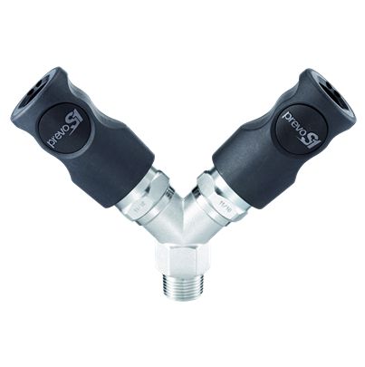 PREVOST Composite Body Male Pneumatic Quick Connect Coupling, R 1/2 Male Male Thread