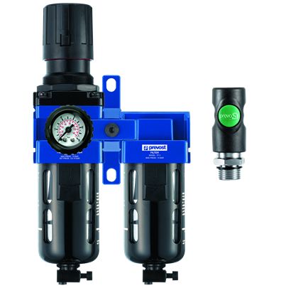 PREVOST G 1/2 FRL Assembly, 0.01μm Filtration Size Integrated Pressure Gauge