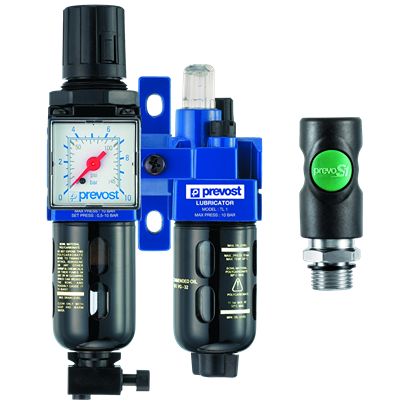 PREVOST G 1/2 FRL Assembly, 25μm Filtration Size Integrated Pressure Gauge