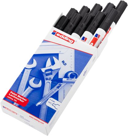 Edding Black 2 → 4mm Medium Tip Paint Marker Pen for use with Glass, Metal, Plastic, Wood