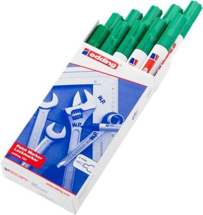 Edding Green 2 → 4mm Medium Tip Paint Marker Pen for use with Glass, Metal, Plastic, Wood