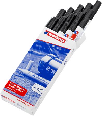 Edding Black 1 → 2mm Fine Tip Paint Marker Pen for use with Glass, Metal, Plastic, Wood