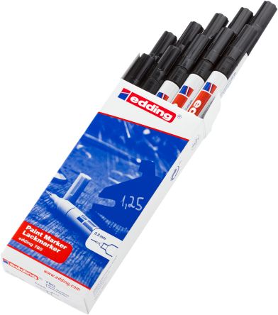 Edding Black 0.8mm Extra Fine Tip Paint Marker Pen for use with Glass, Metal, Plastic, Wood