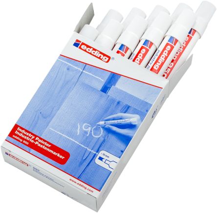 Edding White 10mm Broad Tip Paint Marker Pen for use with Glass, Metal, Plastic, Wood