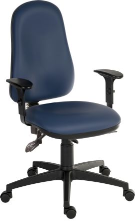 RS PRO Blue Plastic Operator Chair, 150 Weight Capacity
