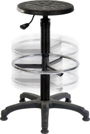 RS PRO Black Polyurethane Stool, 100kg Weight Capacity