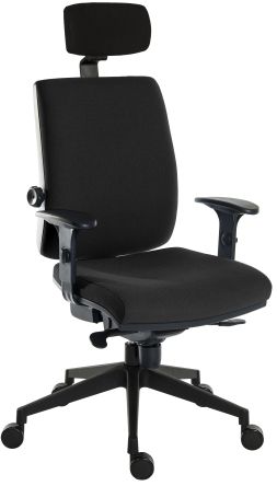 RS PRO Blue Fabric Operator Chair, 150 Weight Capacity