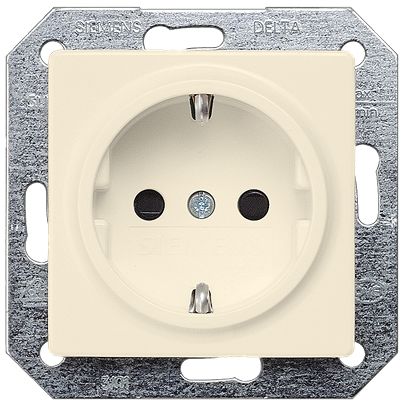 Siemens DELTA White Plug Socket, 16A, Schuko
