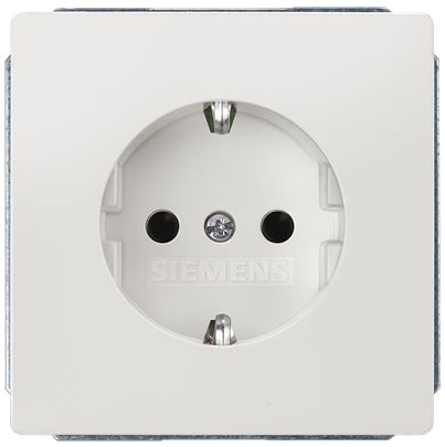 Siemens DELTA White Plug Socket, 16A, Schuko