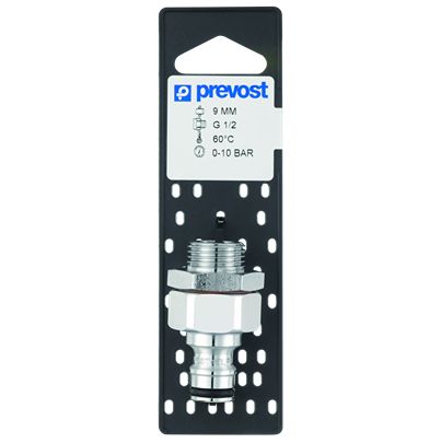PREVOST Male Pneumatic Quick Connect Coupling, G 1/2 Male Male Thread