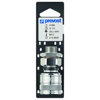 PREVOST Male Pneumatic Quick Connect Coupling, G 1/2 Male Male Thread