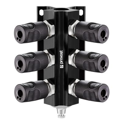 PREVOST Aluminium Female Wall Bracket With Safety Quick Connect Couplings, G 3/4 Female Female Thread