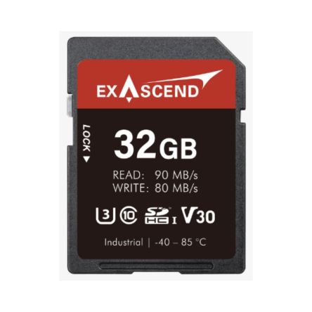 Exascend 32GB Industrial SDHC SD Card, Class 10, UHS-1 (U3), V30