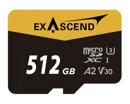 Exascend 512GB MicroSDXC Micro SD Card, A2, Class 10, UHS-1 (U3), V30