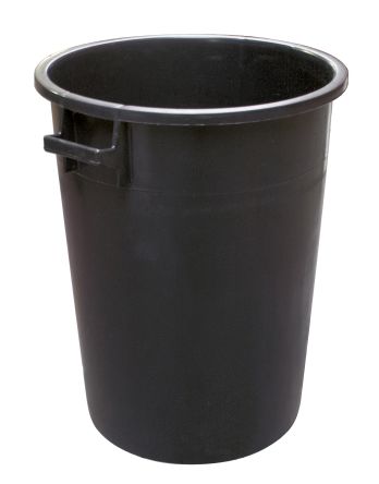 RS PRO 100L Black Polyethylene Waste Bin