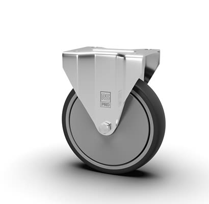 RS PRO Fixed Castor Wheel, 105kg Capacity, 125mm Wheel