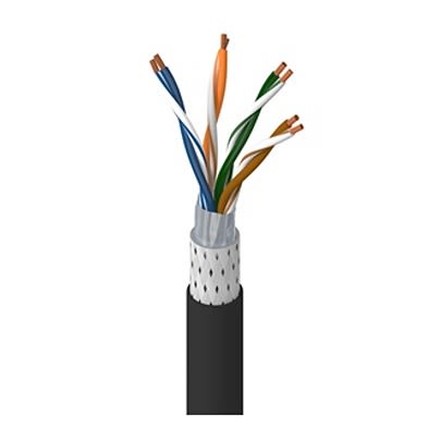 Belden 74009PU, 500m Cat5e, Black Unterminated to Unterminated, SF/UTP Shielded, Unterminated Polyurethane Sheath