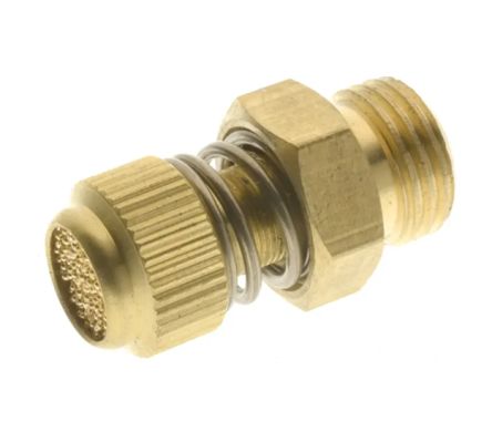 RS PRO Brass, Sintered Bronze 12bar Pneumatic Silencer, Threaded, G 3/8 Male