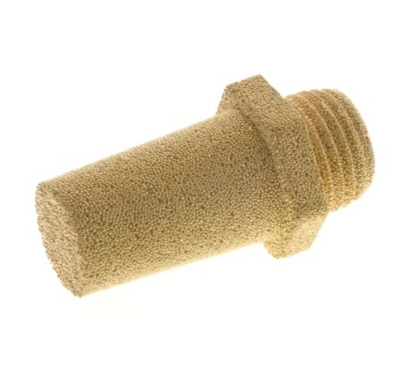 RS PRO Sintered Bronze 10bar Pneumatic Silencer, Threaded, G 1/8 Male