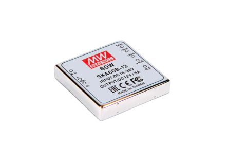 MEAN WELL Switching Power Supply, SKA60B-12, 12V, 5A, 60W, 1 Output, 18 → 36V dc Input Voltage