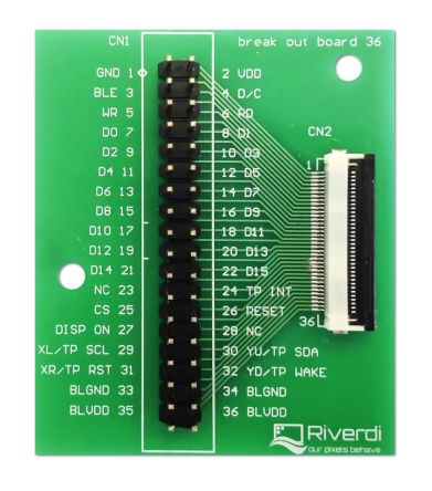 Riverdi BREAK OUT BOARD 36 TFT LCD Colour Display