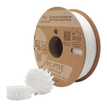NANOVIA 2.85mm White PC 3D Printer Filament, 500g