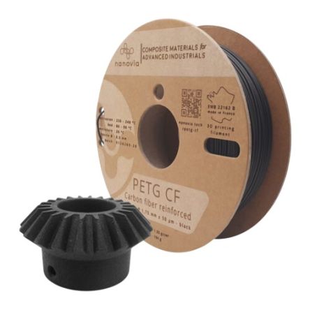 NANOVIA 2.85mm Black PET CF 3D Printer Filament, 2kg