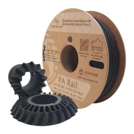 NANOVIA 1.75mm Black PA Rail 3D Printer Filament, 2kg
