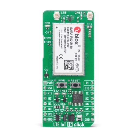 MikroElektronika LTE IoT 16 Click SARA-R520M10 Module LTE Add On Board for mikroBUS 2200MHz MIKROE-6556