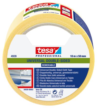 Tesa 4939 Brown Double Sided Tape, 0.235mm Thick, PET Cloth Backing, 50mm x