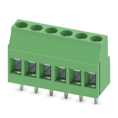 Phoenix Contact PCB Terminal Block, 6-Contact, 5mm Pitch, Wave Soldering, 1-Row, Plug In, Screw Termination