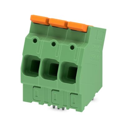 Phoenix Contact PCB Terminal Block, 3-Contact, 10mm Pitch, Wave Soldering, 1-Row, Push In Termination