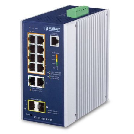 Planet IGS-4215-8UP2T2S, Managed Switch 8 Port Network Switch With PoE RJ-45