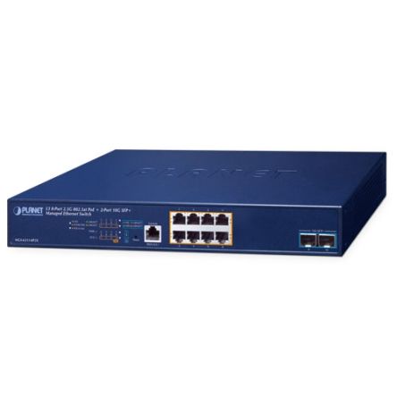 Planet MGS-6311-8P2X, Managed Switch 8 Port Network Switch With PoE RJ-45