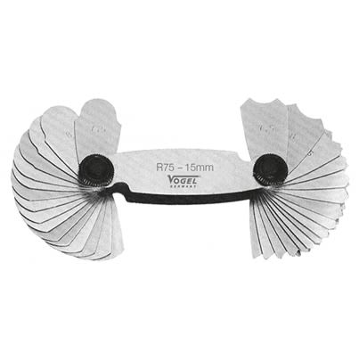 Vogel Radius Gauge Metric 30 Blades 15.5mm to 25mm