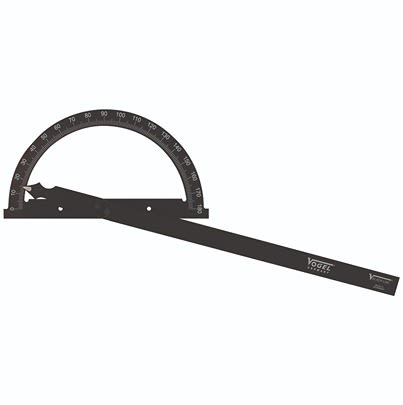 Vogel 180° Metric Vernier Bevel Protractor, 300 Aluminium Blade