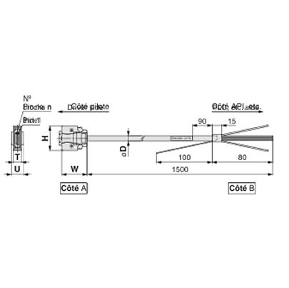 SMC LEC Series Cable for Use with LECSA/LECS-T, 1.5m Length,LEC-CSNS-1