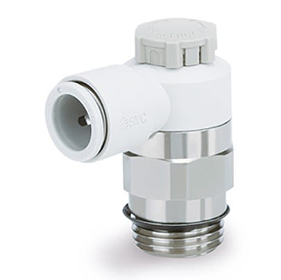 SMC AS Series Series Threaded, Tube Flow Controller, 1/8 in Female Inlet Port, 4mm Tube Inlet Port x 1/8 in Female