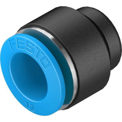Festo QSC Series Push-in Fitting, 1/2 in, Push-in Connection Style, 153833