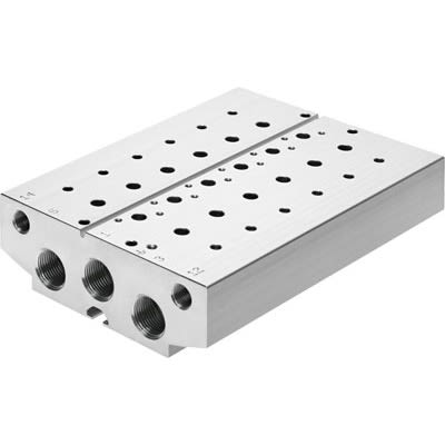Festo VABM-B10 series 8 station NPT 1/2 Manifold for use with Solenoid And Pneumatic Valve, 8026258