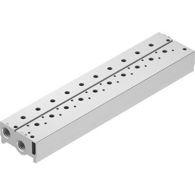 Festo VABM-B10 series 10 station NPT 3/8 Manifold for use with Solenoid And Pneumatic Valve, 8026314