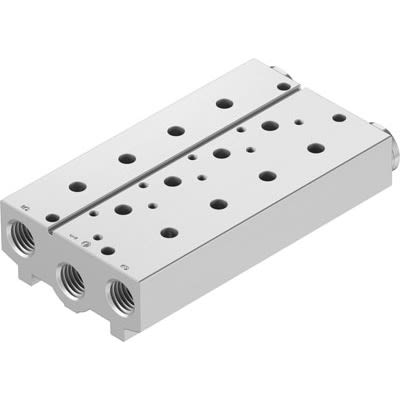 Festo VABM-B10 series 3 station NPT 3/8 Manifold for use with Solenoid And Pneumatic Valve, 8026271