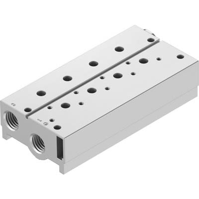 Festo VABM-B10 series 4 station NPT 3/8 Manifold for use with Solenoid And Pneumatic Valve, 8026308