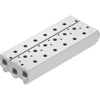 Festo VABM-B10 series 5 station NPT 1/2 Manifold for use with Solenoid And Pneumatic Valve, 8026389