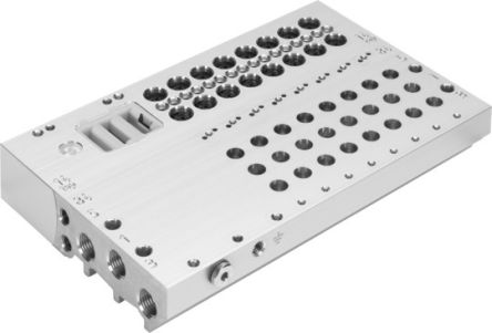 Festo VABM-B10 series 3 station NPT 3/4 Manifold for use with Solenoid And Pneumatic Valve, 8026369