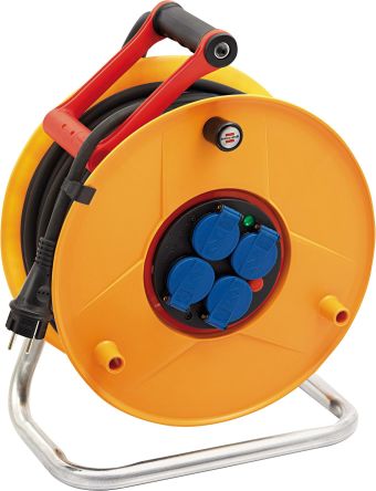 brennenstuhl 25m 4 Socket Type E - French Cable Reel Open Reel, 230 V, IP44