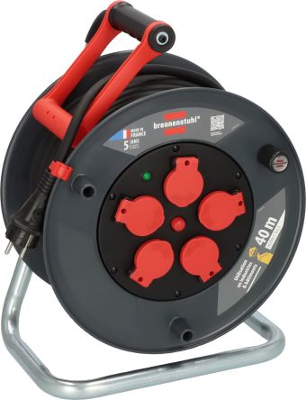brennenstuhl 40m 5 Socket Type E - French Cable Reel Open Reel, 230 V, IP44