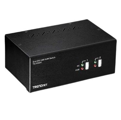 Trendnet 2 Port Dual Monitor USB DVI KVM Switch, 3.5 mm Jack 2048 x 1536 Maximum Resolution