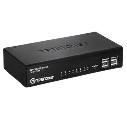 Trendnet 8 Port 8 PS/2, USB VGA KVM Switch, 1600 x 1200 Maximum Resolution