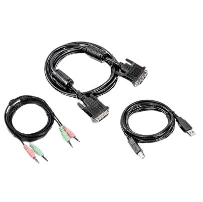 Trendnet Male 3.5 mm Jack, DVI-I, USB A to Male 3.5 mm Jack, DVI-I, USB B KVM Cable
